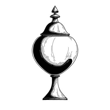 Şeker kavanoz şekerlik. Gerçekçi kroki. Beyaz arka plan üzerinde illüstrasyon izole. Vektör çizim.