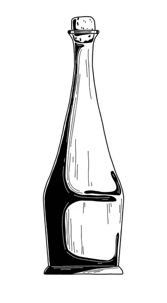 Esbozo Realista Botella Aceite Ilustración Vectorial — Vector de stock