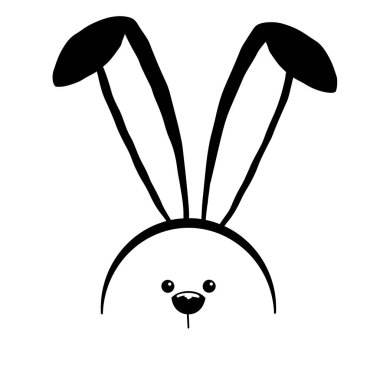 Tavşan kulakları bir namlu ile kroki. Paskalya tavşanı.