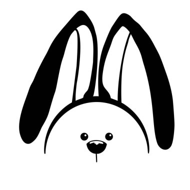 Tavşan kulakları bir namlu ile kroki. Paskalya tavşanı.