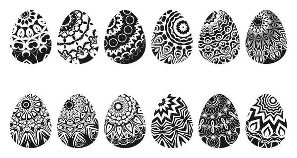 Набір різних великодніх яєць. Векторні ілюстрації . — стоковий вектор