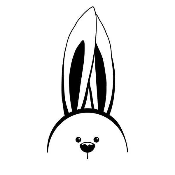 用枪口素描兔子的耳朵。复活节兔子. — 图库矢量图片