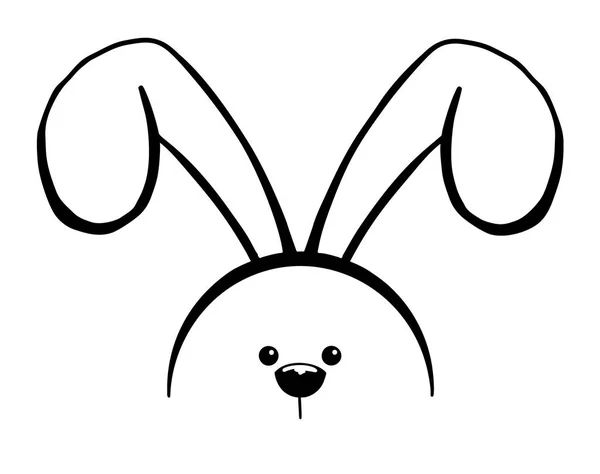 Načrtněte králičí uši s náhubkem. Velikonoční zajíček. — Stockový vektor