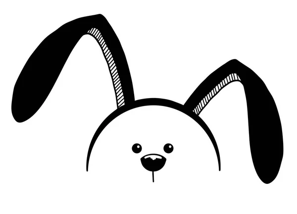 用枪口素描兔子的耳朵。复活节兔子. — 图库矢量图片