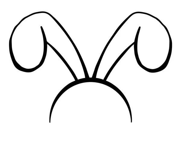 イースターのウサギの耳のスケッチ。ベクトル — ストックベクタ