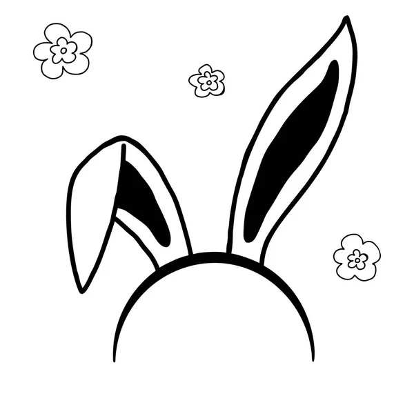 复活节兔子耳朵的素描。向量 — 图库矢量图片