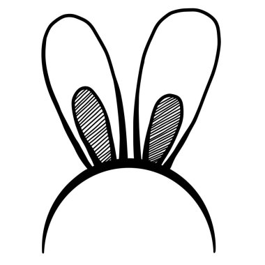 Paskalya tavşanı kulakları taslağını.