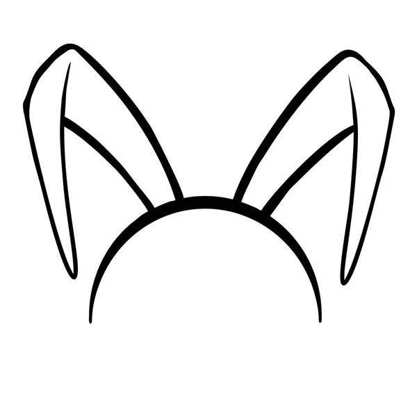 Bosquejo de las orejas del conejo de Pascua . — Vector de stock