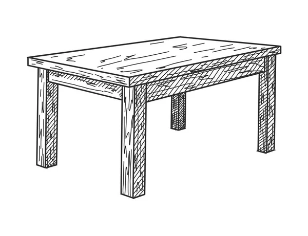 Schizzo realistico del tavolo in prospettiva. Vettore — Vettoriale Stock