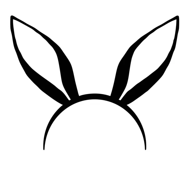 Esboço das orelhas do coelho da Páscoa . —  Vetores de Stock