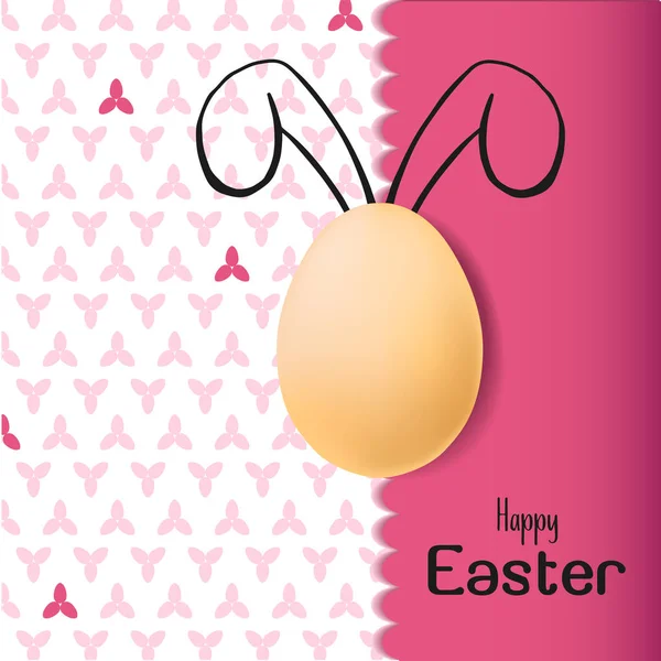 Paskalya kartı gerçekçi yumurta ve elle çizilmiş öğeleri ile renk. — Stok Vektör