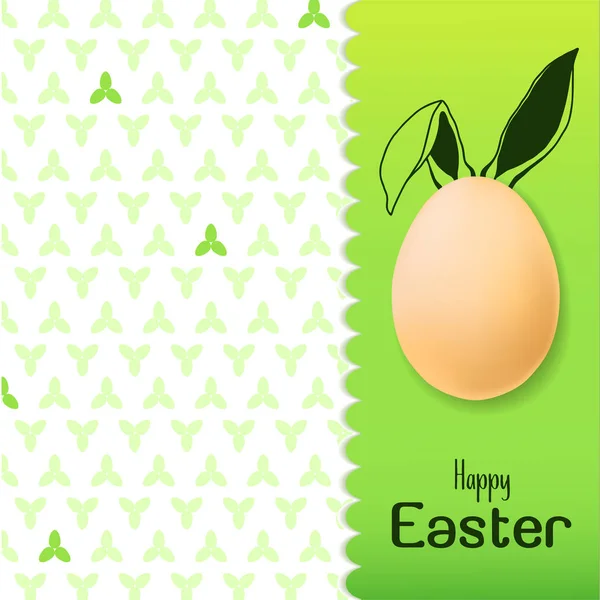 Kleur Paaskaart met realistische eieren en handgetekende elementen. — Stockvector