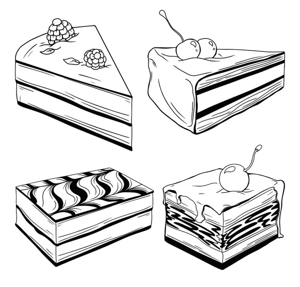 Un paquet de gâteaux. Bonbons isolés sur un fond blanc . — Image vectorielle