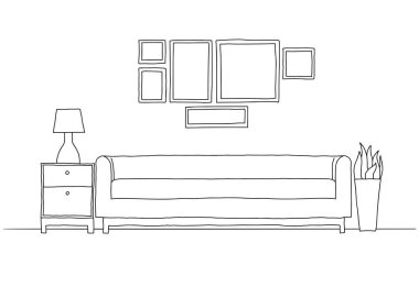 Modern bir tarzda iç doğrusal kroki