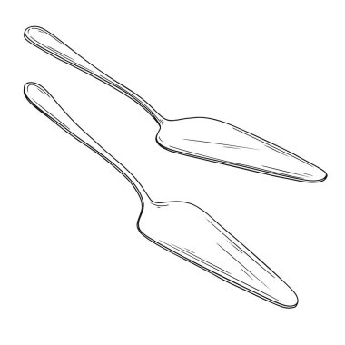 Kek için kroki spatula, pasta için bıçak bıçağı.