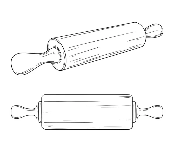 Dois pinos rolantes realistas isolados no fundo branco. Ilustração vetorial —  Vetores de Stock