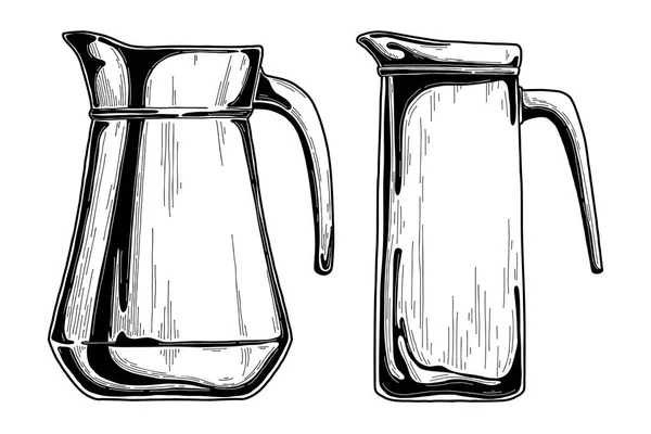 Esbozo realista de una jarra. Ilustración vectorial — Vector de stock