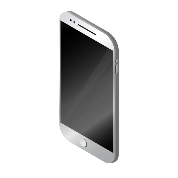 Teléfono isométrico sobre fondo blanco. Smartphone en estilo isométrico . — Vector de stock