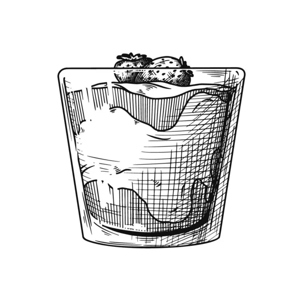 Sketsa realistis es krim dalam vas. Ilustrasi vektor - Stok Vektor