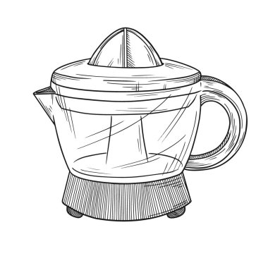 Meyve sıkacağı beyaz arka planda izole edilmiş. Vektör illüstrasyonu