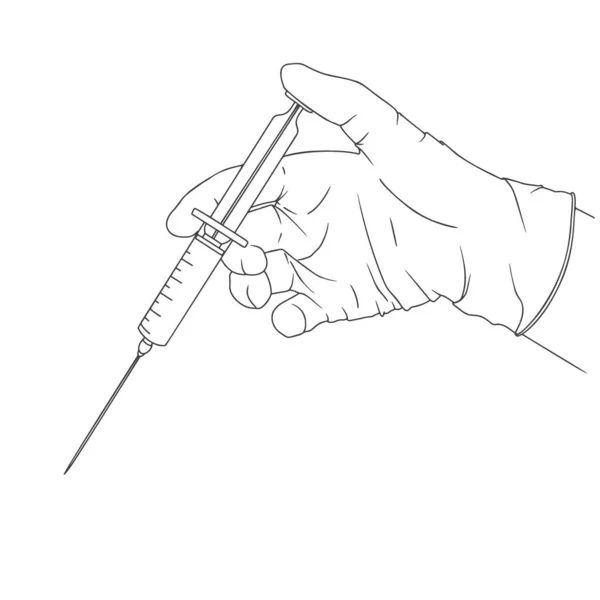 Mains Médecin Scientifique Gants Latex Mains Dans Les Gants Stériles — Image vectorielle