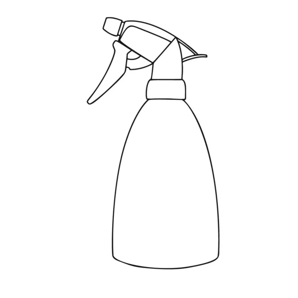 Schizzo Giardino Spruzzatore Bottiglia Aerosol Isolata Fondo Bianco Illustrazione Vettoriale — Vettoriale Stock