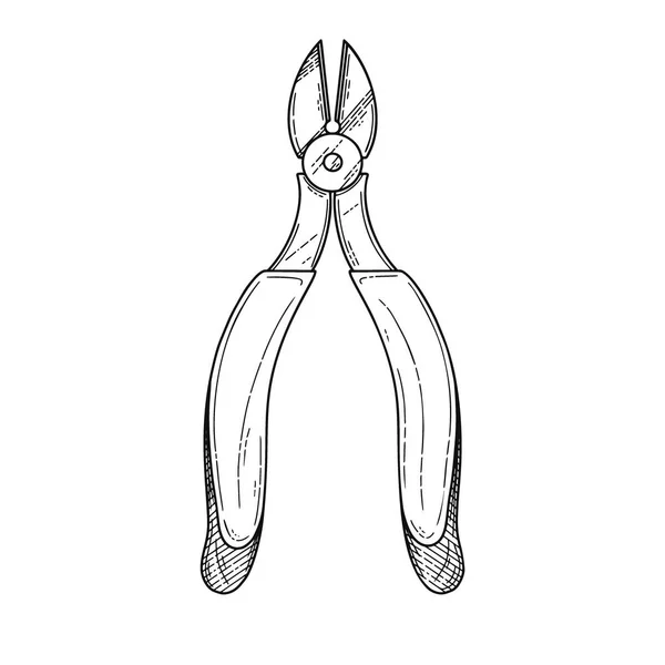 Pliers Pincers Hand Tool Isolated White Background Vector Illustration — Stock Vector