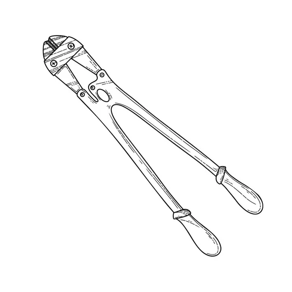 Pliers Pincers Instrument Mână Izolat Fundal Alb Ilustrație Vectorială — Vector de stoc