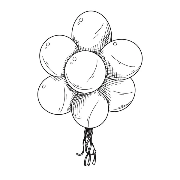 Différents Ballons Balles Gonflables Sur Une Ficelle Illustration Vectorielle Dans — Image vectorielle