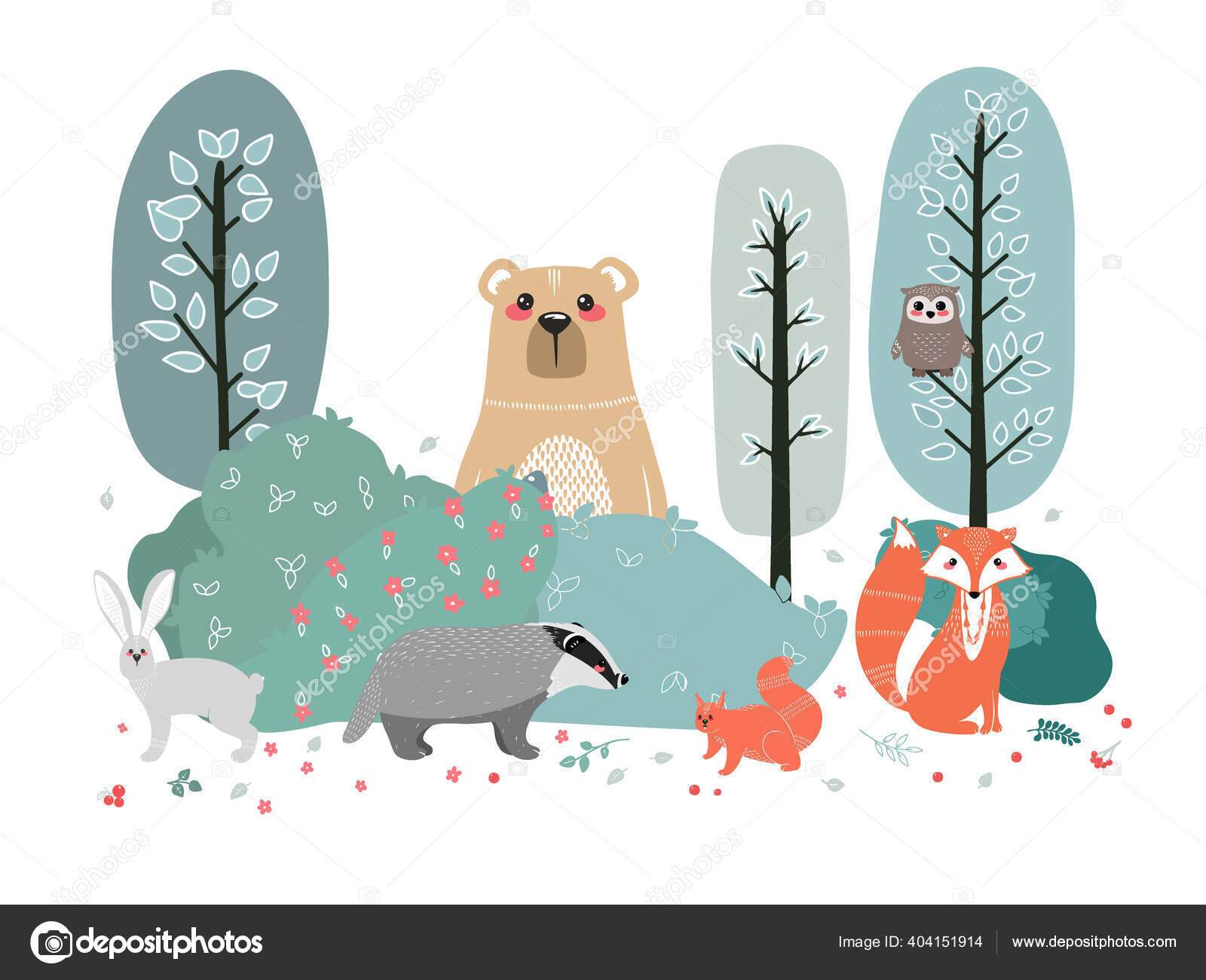 Vetores de Um Conjunto De Raposas Fofas Raposa Bonito Em Um Fundo Das  Árvores Ilustração Desenhada À Mão No Estilo Escandinavo e mais imagens de  Animal - iStock