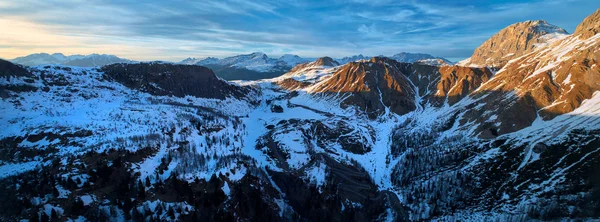 Panoramatický Výhled Zimu Údolí San Martino Castrozza Boku Vezzany — Stock fotografie