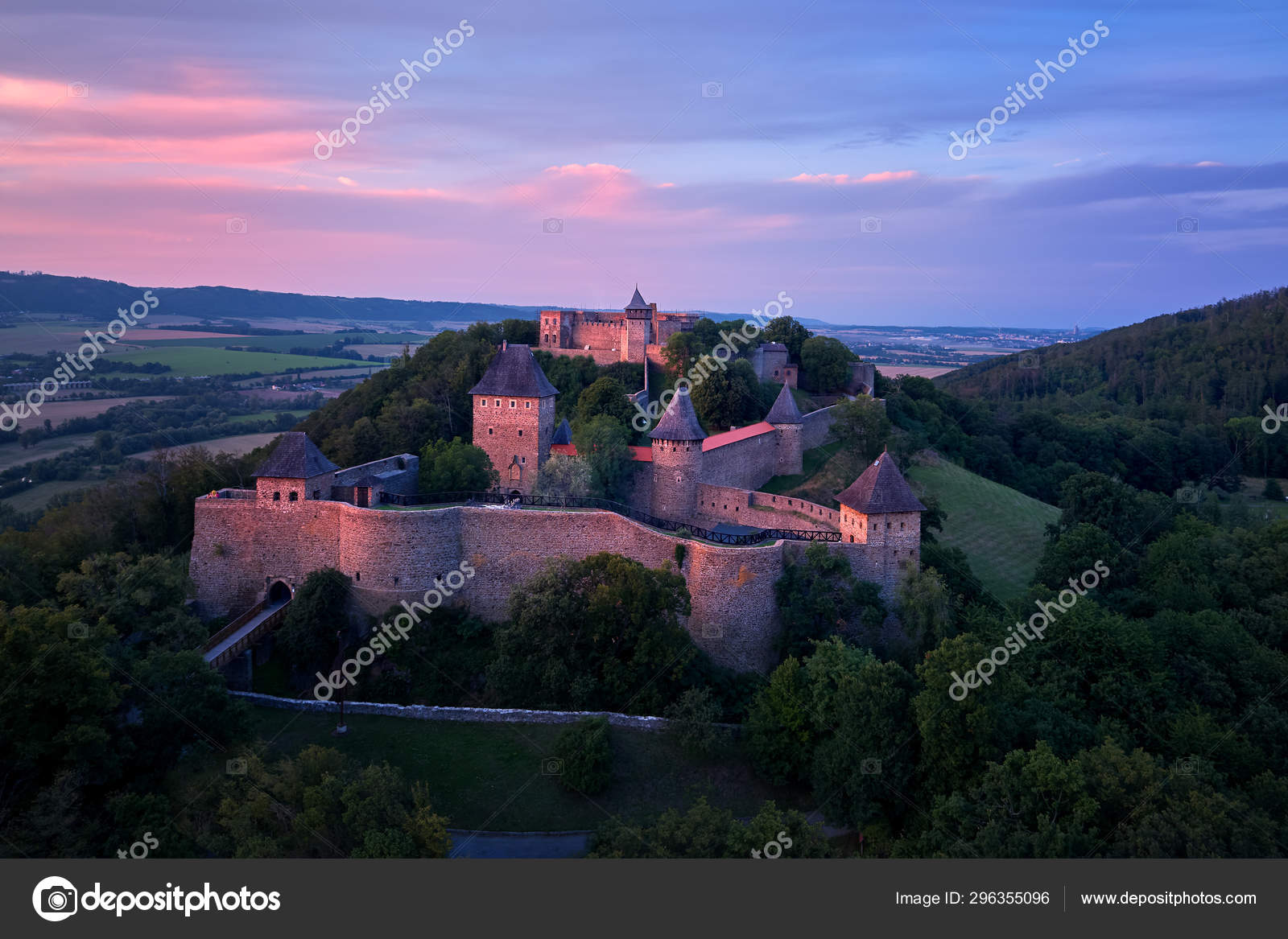 Helfstyn Castle German Helfenstein Helfstein Aerial View Medieval Gothic Castle Stock Photo By C Mecan 296355096