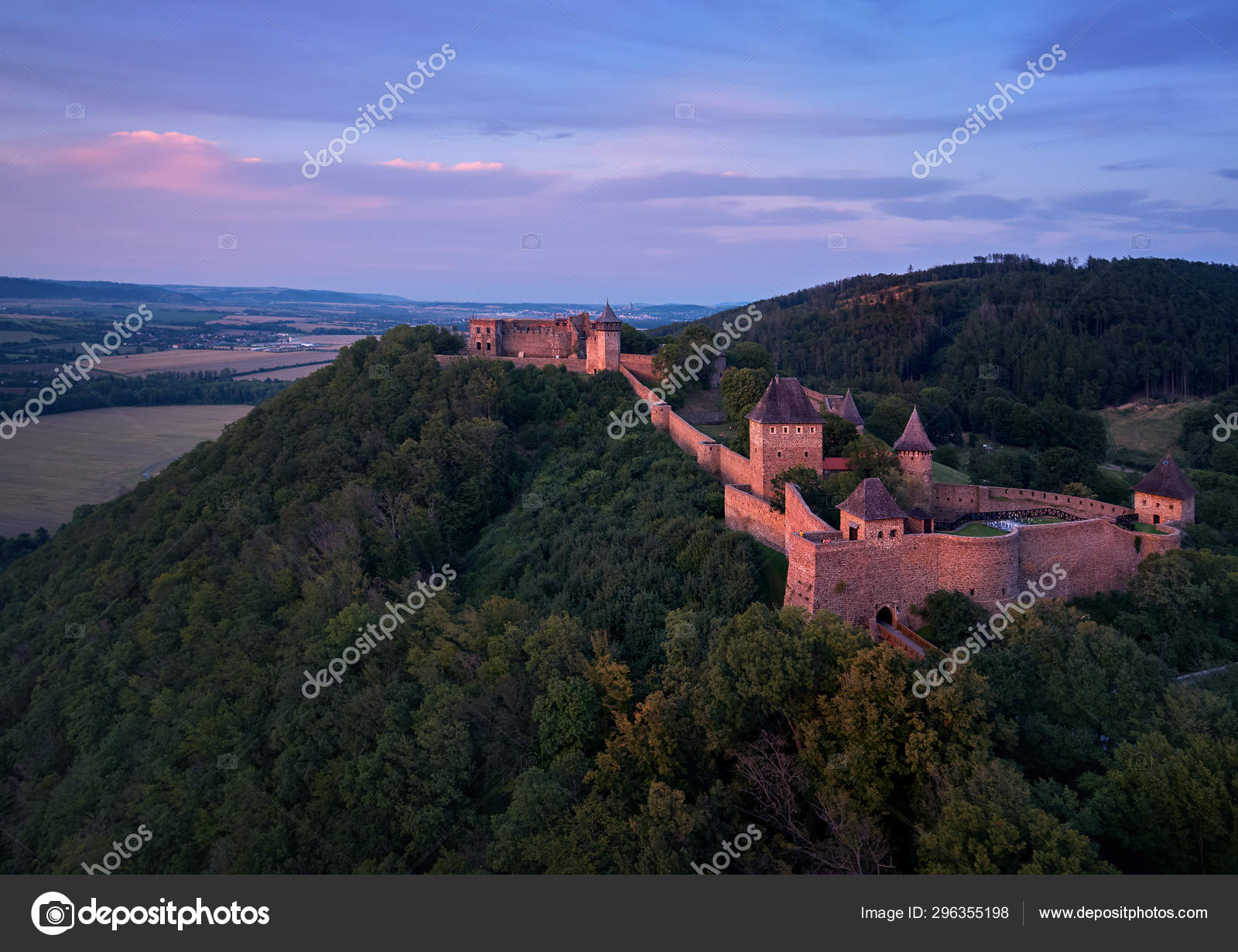 Helfstyn Castle German Helfenstein Helfstein Aerial View Gothic Castle Vibrant Stock Photo By C Mecan 296355198