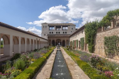 Alhambra, Granada, Andalucia Generalife güzel bahçeleri