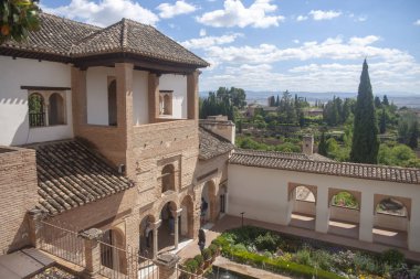 Alhambra, Granada, Andalucia Generalife güzel bahçeleri