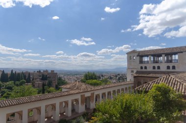 Alhambra, Granada, Andalucia Generalife güzel bahçeleri