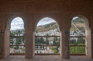 Alhambra, Granada, İspanya Nasrid sarayları mimarisini ayrıntılarını