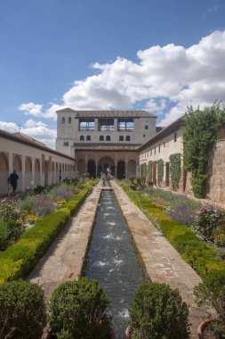 Alhambra, Granada, Andalucia Generalife güzel bahçeleri
