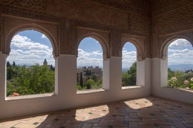 Alhambra, Granada, Andalucia Generalife güzel bahçeleri