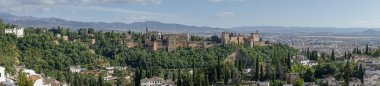 panoramik alhambra, granada, İspanya