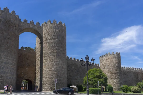 Stroll Beautiful Medieval Wall Avila Spain — Stock Photo, Image
