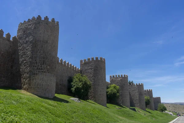 Passeie Pela Bela Muralha Medieval Ávila Espanha — Fotografia de Stock