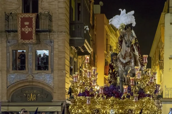Santo Cristo Das Três Quedas Triana Semana Santa Sevilha — Fotografia de Stock