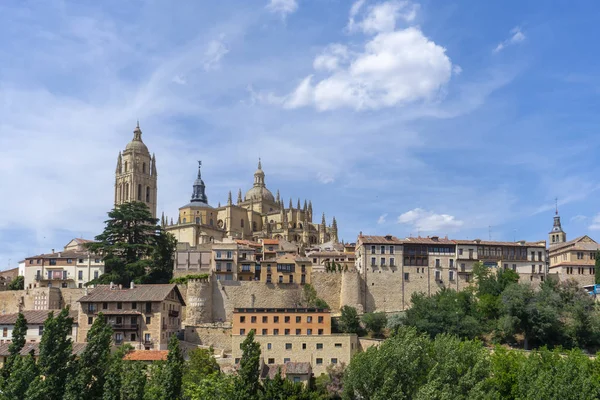 Spacer Pięknego Monumentalnego Miasta Segovia Hiszpania — Zdjęcie stockowe