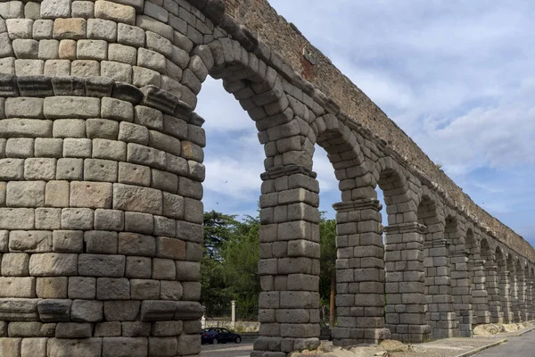 Monumenten Van Stad Segovia Romeinse Aquaduct Spanje — Stockfoto