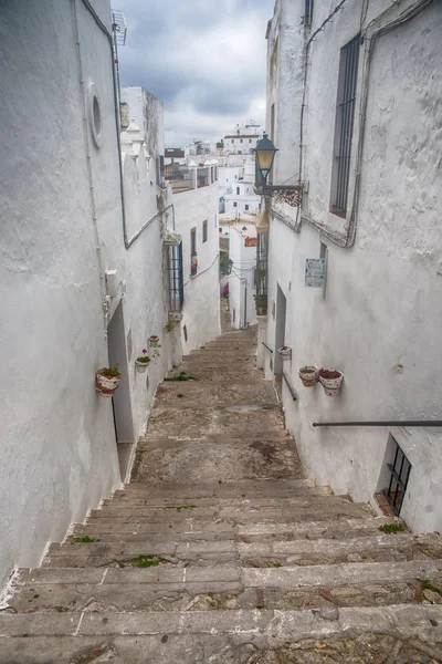 Улица Городе Vejer Frontera Один Называемых Белых Городов Андалусии — стоковое фото