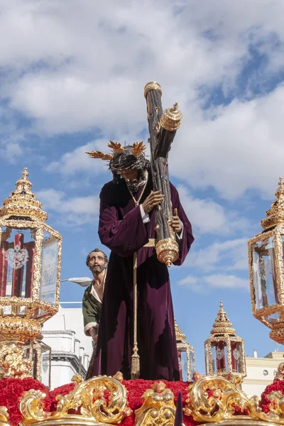 Jesus Med Korset Heliga Veckan Sevilla Brödraskap San Roque — Stockfoto