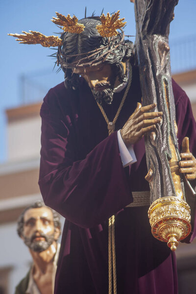 Jesus with the cross, Holy Week in Seville, Brotherhood of San Roque