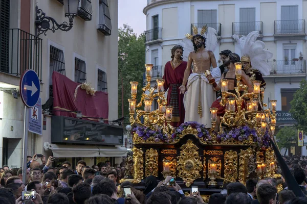Heliga Veckan Sevilla Brotherhood Jesus Berövats Sina Kläder — Stockfoto