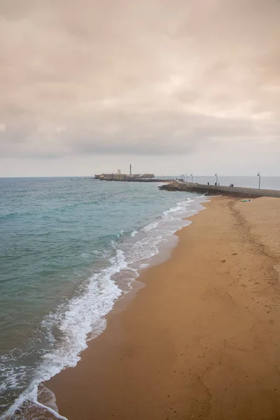 Bella Spiaggia Della Città Cadice Andalusia — Foto Stock